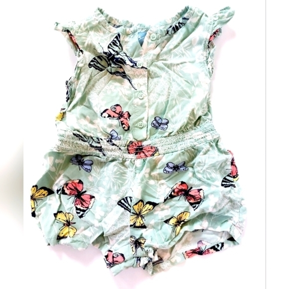 Green Butterfly Sleeveless ShortSuit‎ Romper BabyGap 18-24m